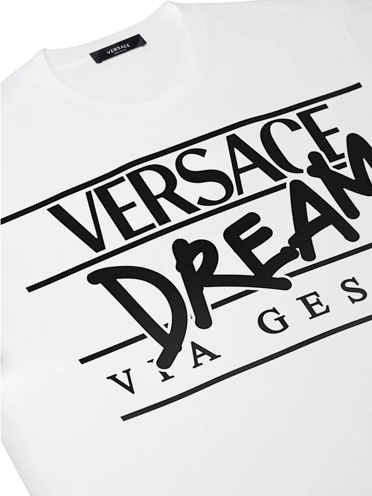 Versace Logo Printed Crewneck T-Shirt