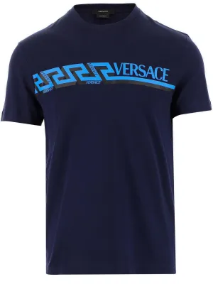 Versace Logo Printed Crewneck T-Shirt