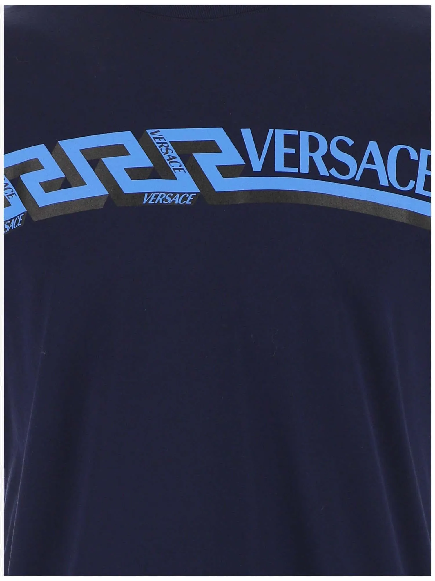 Versace Logo Printed Crewneck T-Shirt