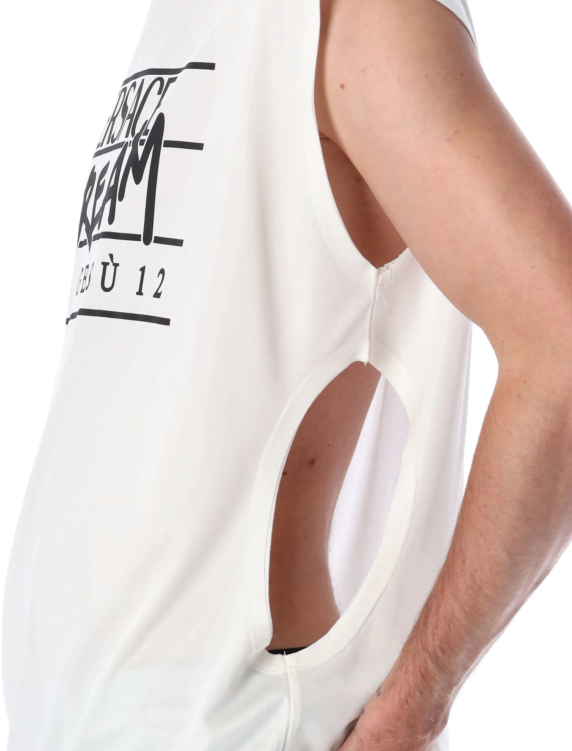 Versace Logo Printed Sleeveless Crewneck T-Shirt