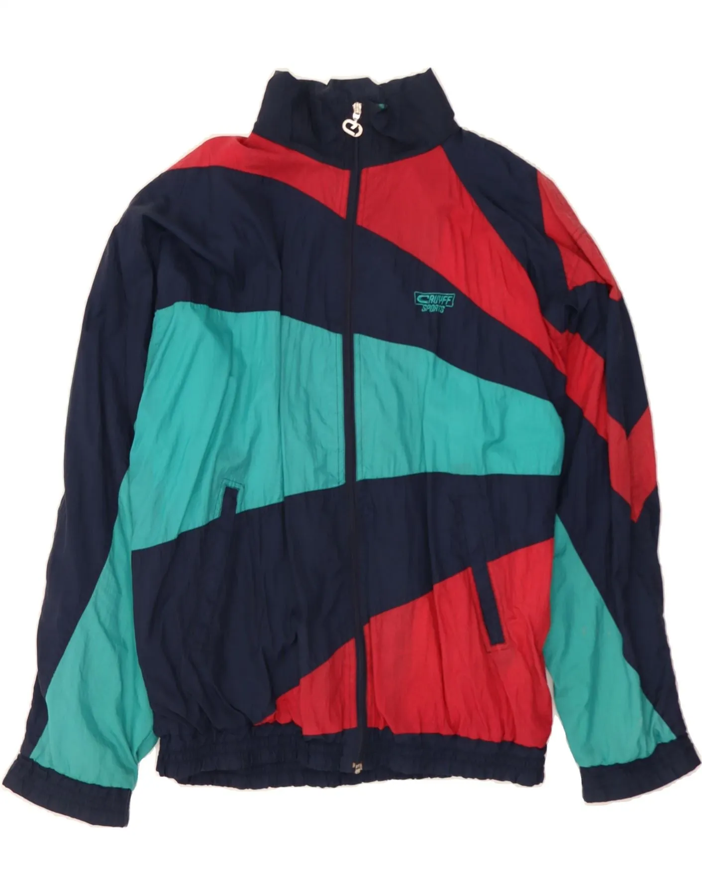 VINTAGE Mens Tracksuit Top Jacket XL Multicoloured Colourblock