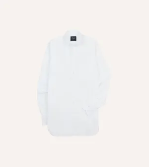 White Cotton Pocket Poplin Button-Down Shirt