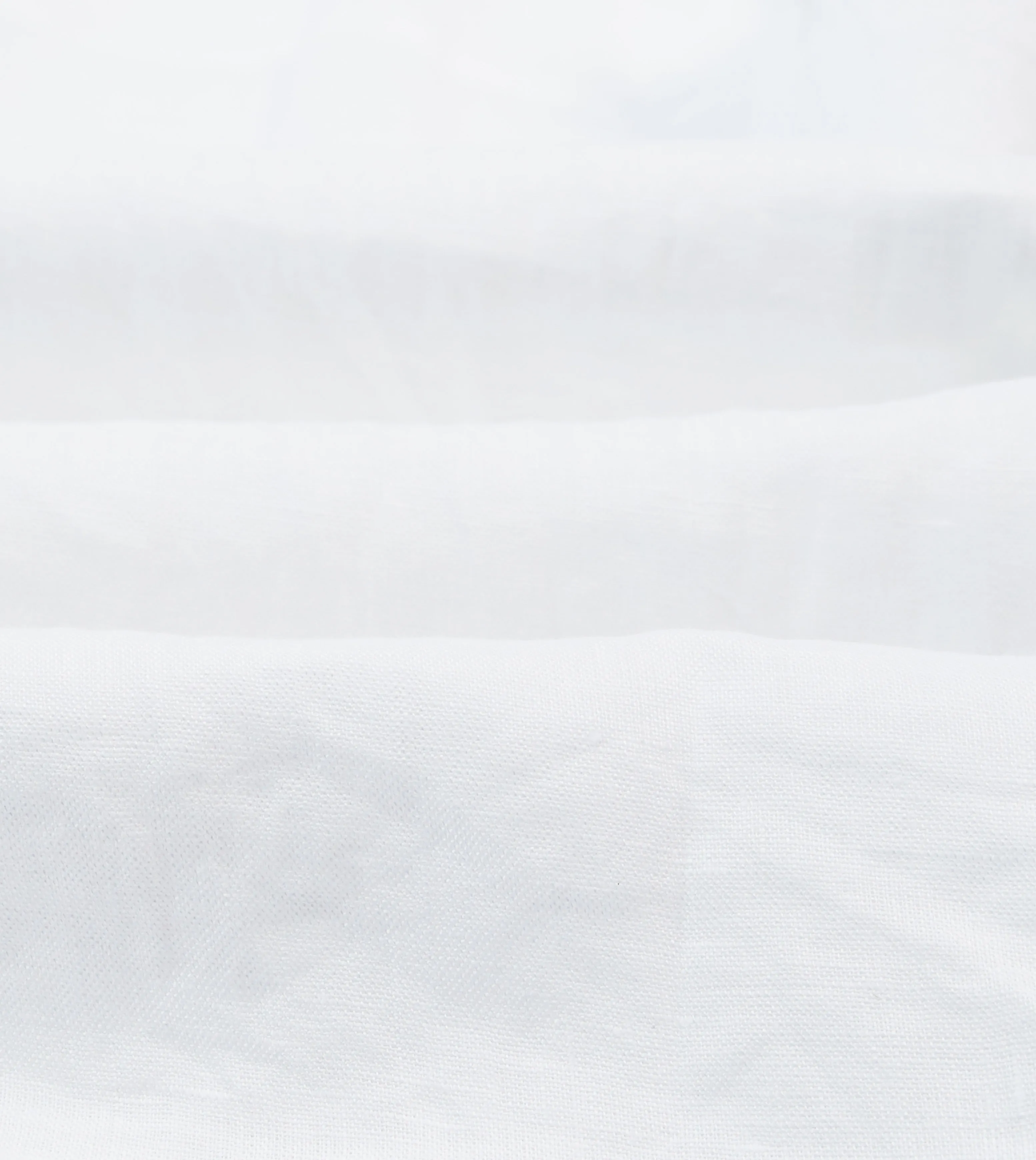 White Linen Mandarin Collar Popover Shirt
