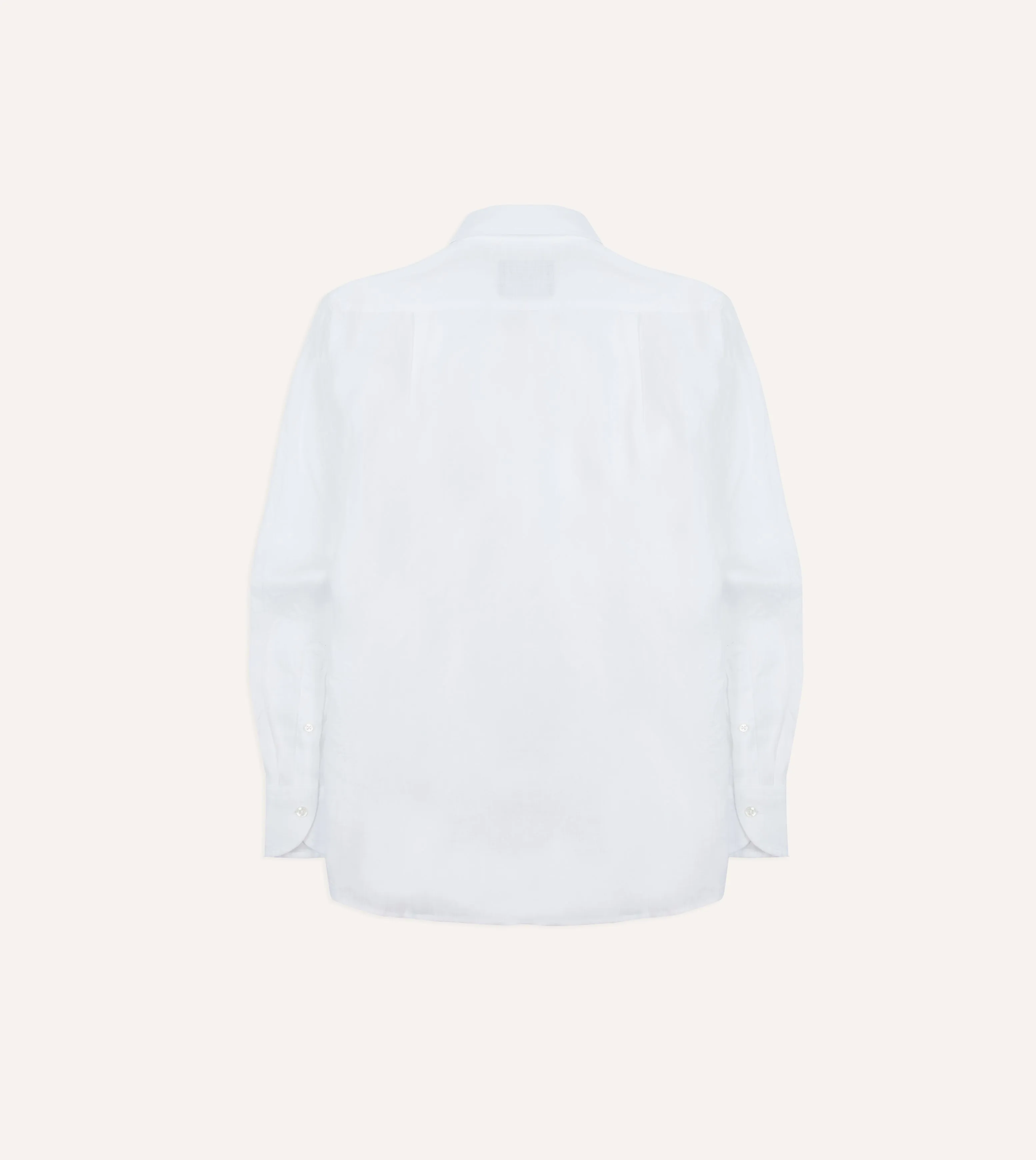 White Linen Spread Collar Shirt