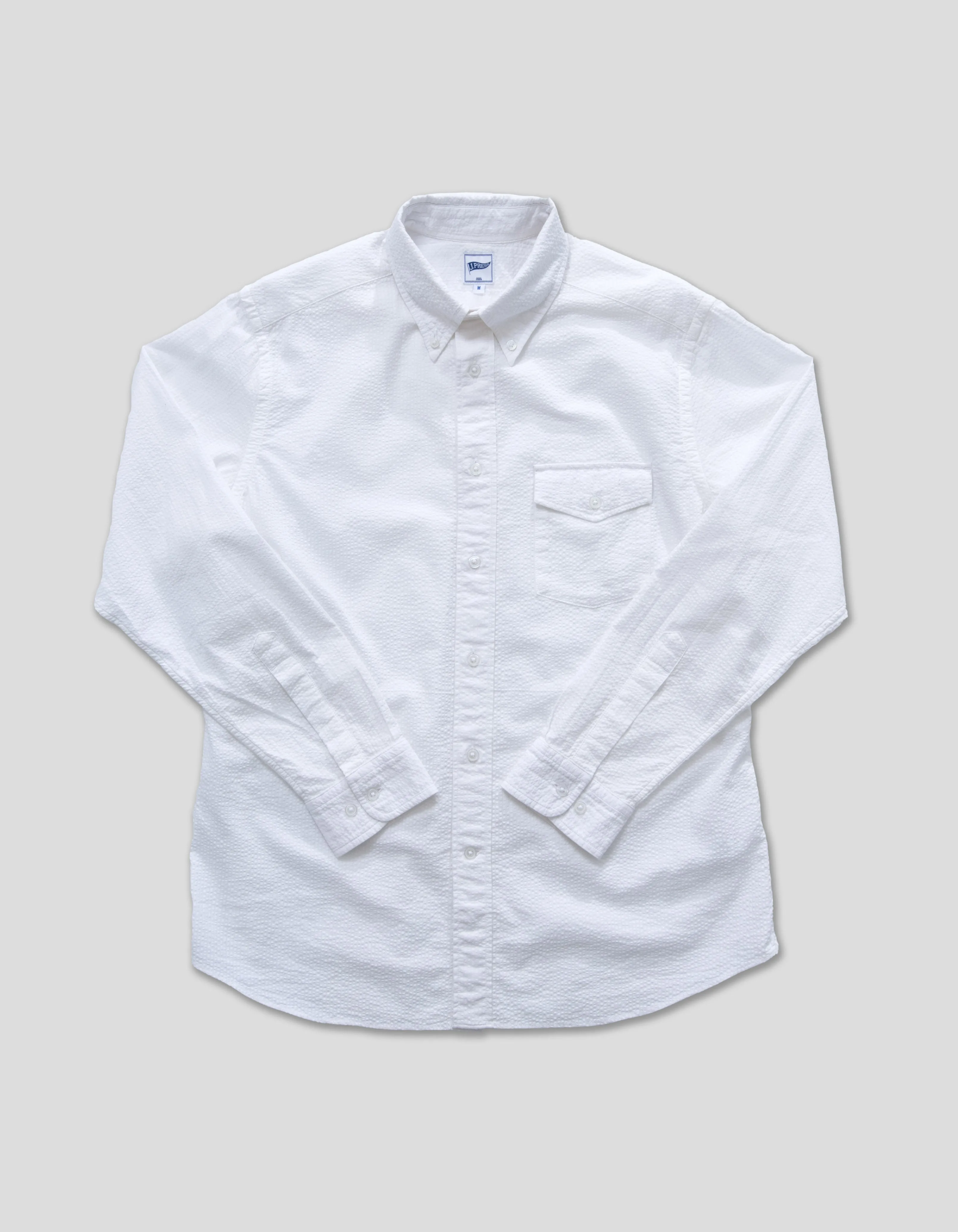 WHITE SEERSUCKER LONG SLEEVE SHIRT