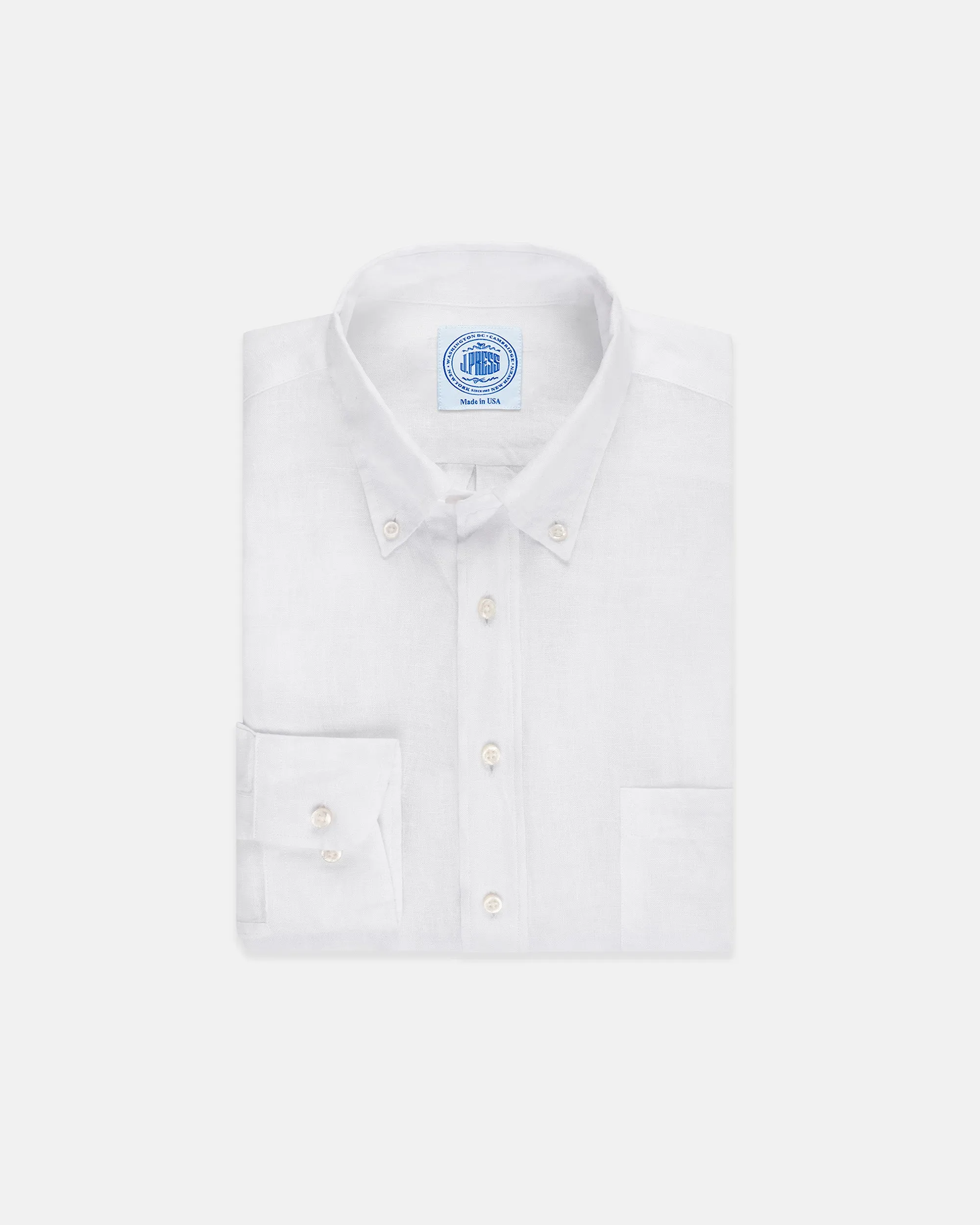 WHITE SOLID LINEN SHIRT