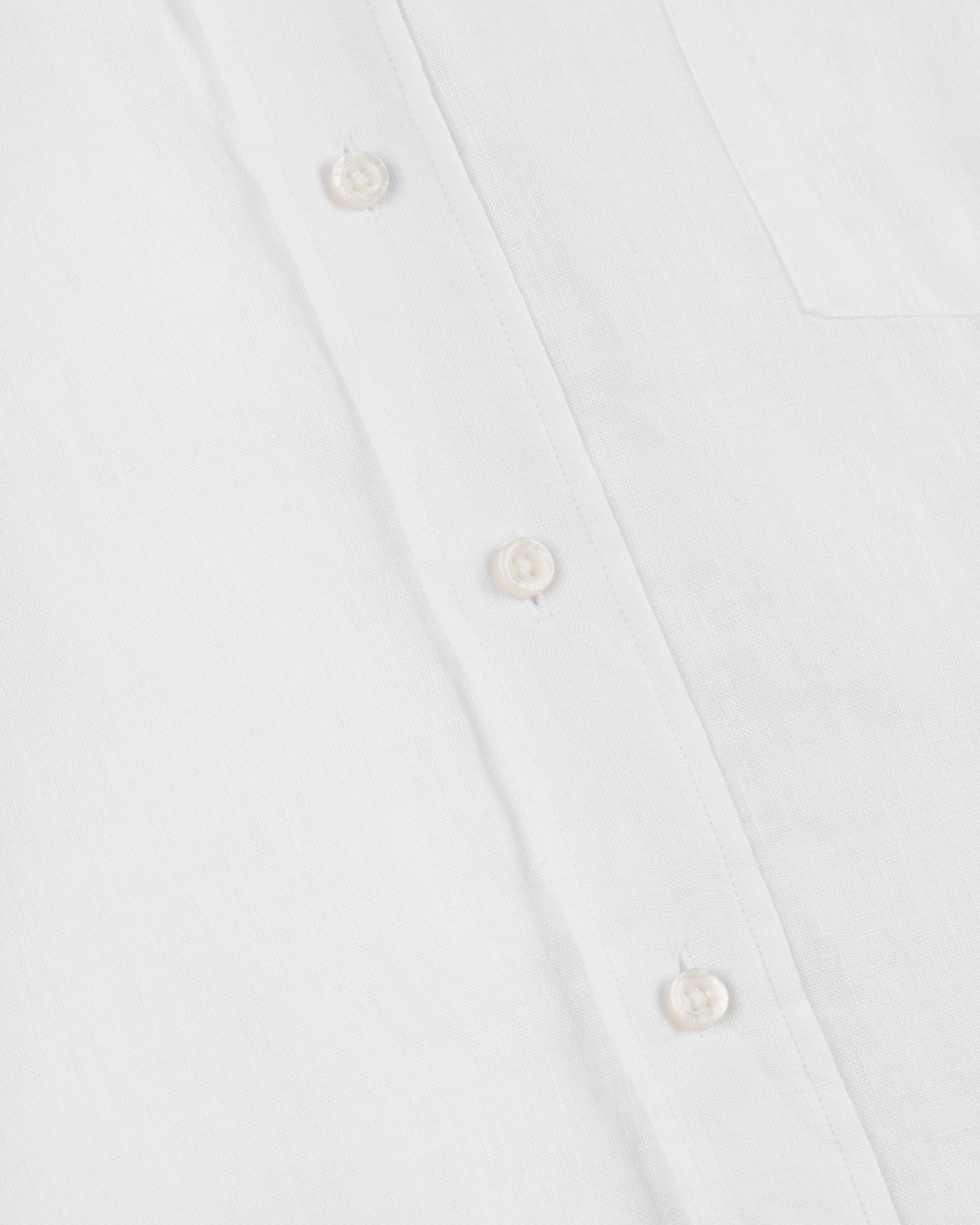 WHITE SOLID LINEN SHIRT