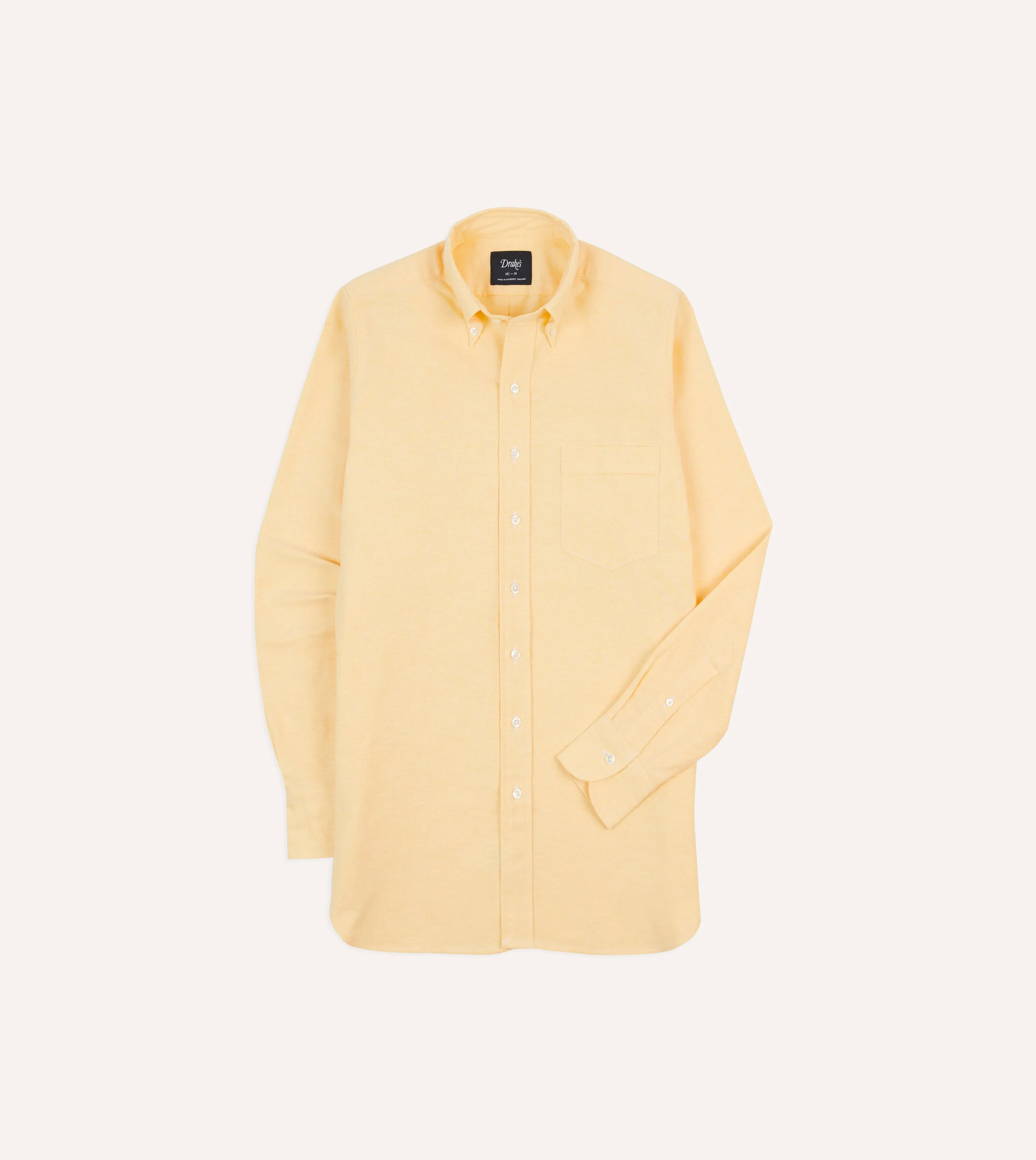 Yellow Cotton Oxford Cloth Button-Down Shirt