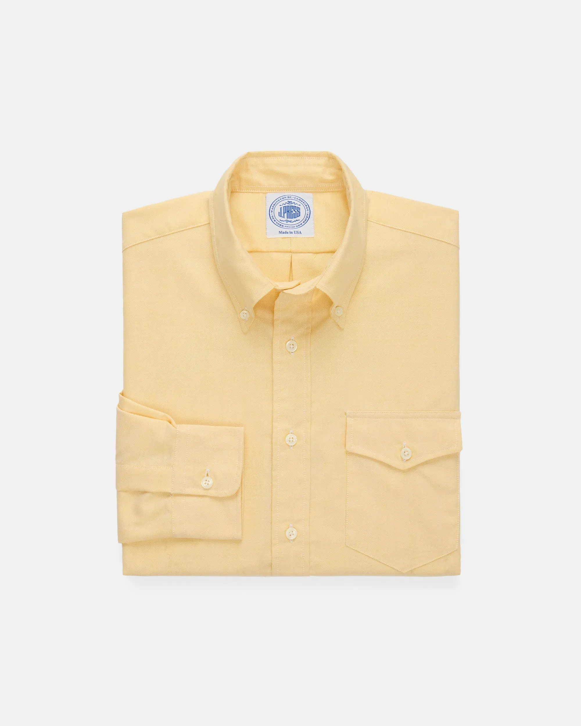YELLOW OXFORD BUTTON DOWN SHIRT - FLAP POCKET