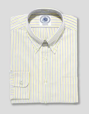 YELLOW/BLUE STRIPED OXFORD DRESS SHIRT