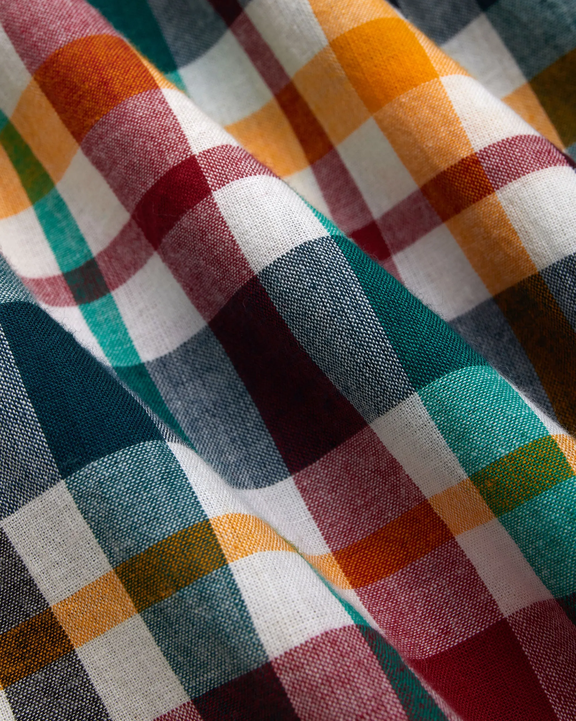 YELLOW/RED/NAVY MADRAS SHIRT