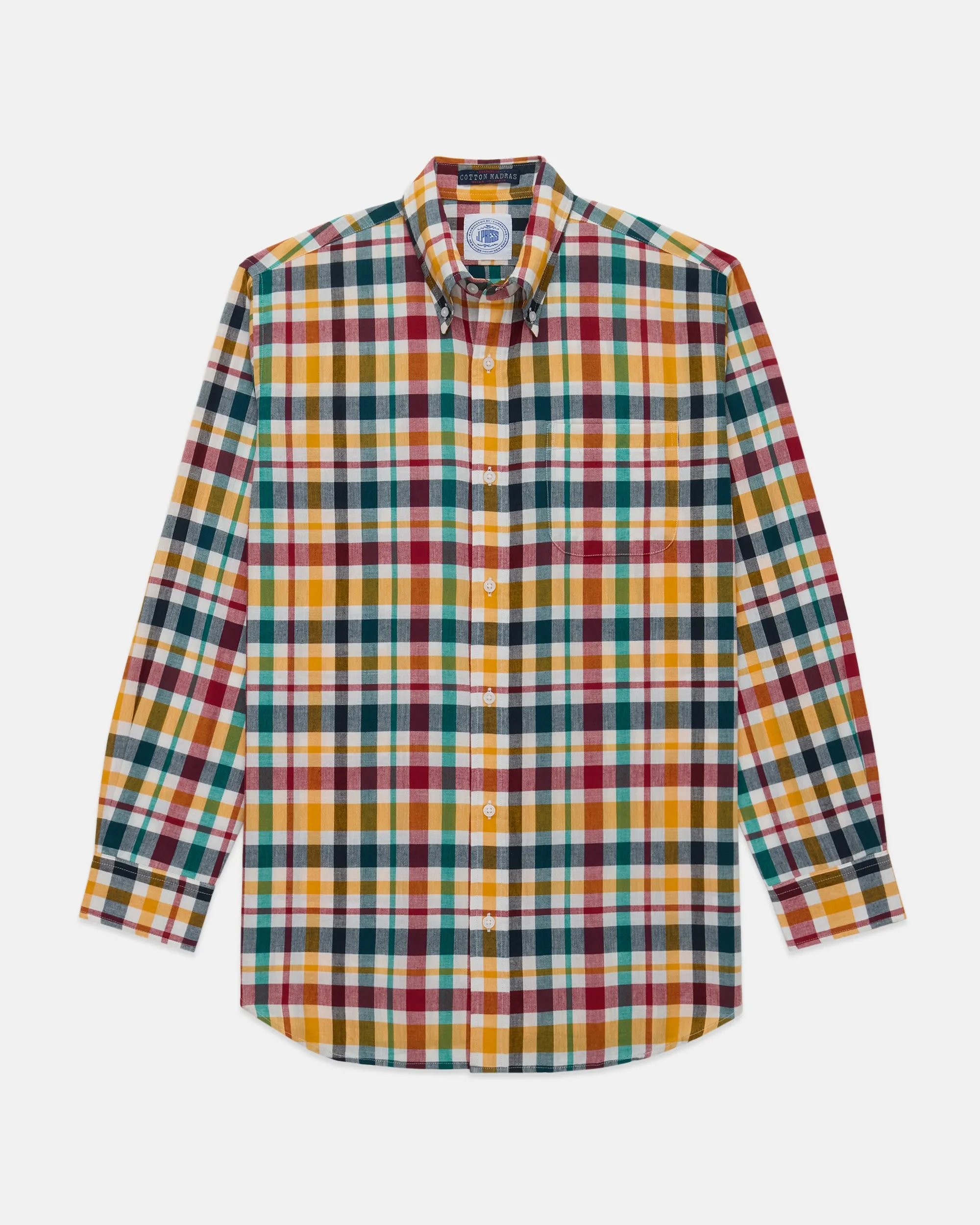 YELLOW/RED/NAVY MADRAS SHIRT