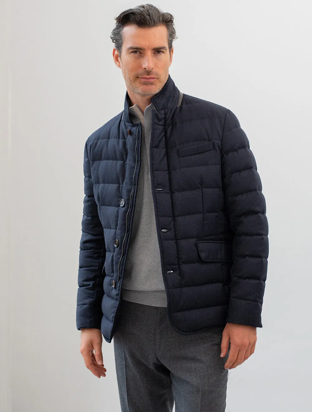 Zayn Puffa Coat Blue Grey