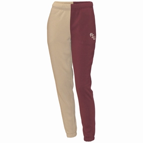 ZooZatz Women's Stacked FSU Logo Colorblock Jogger - Garnet/Gold